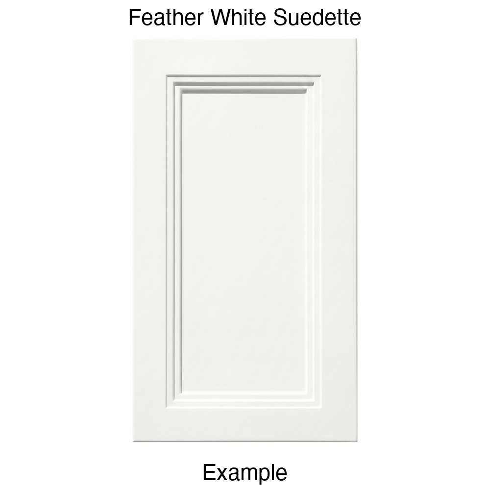 DR133 Recessed Panel Thermofoil Cabinet Door (Victoria Style) in Feather White Suedette