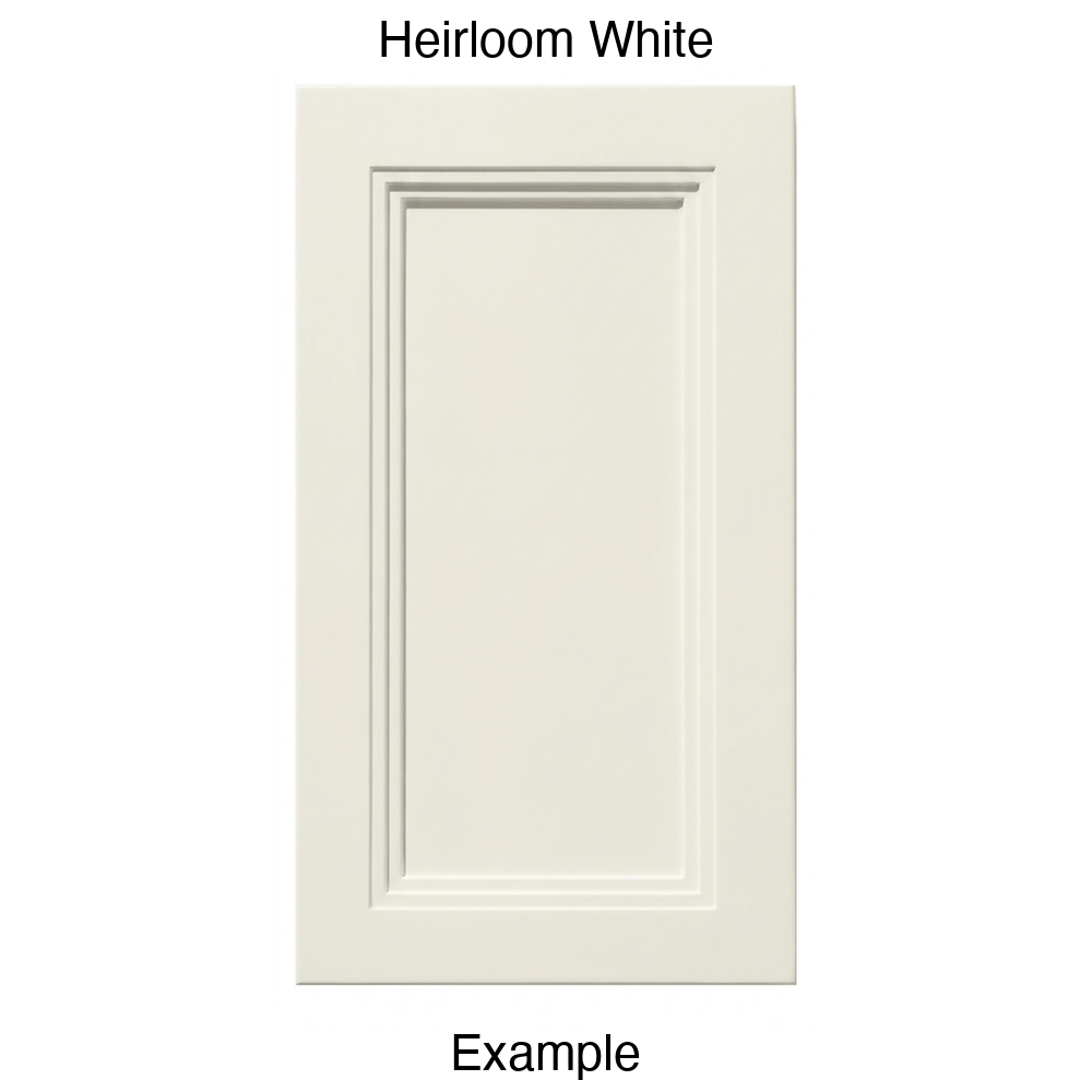 DR133 Recessed Panel Thermofoil Cabinet Door (Victoria Style) in Heirloom White
