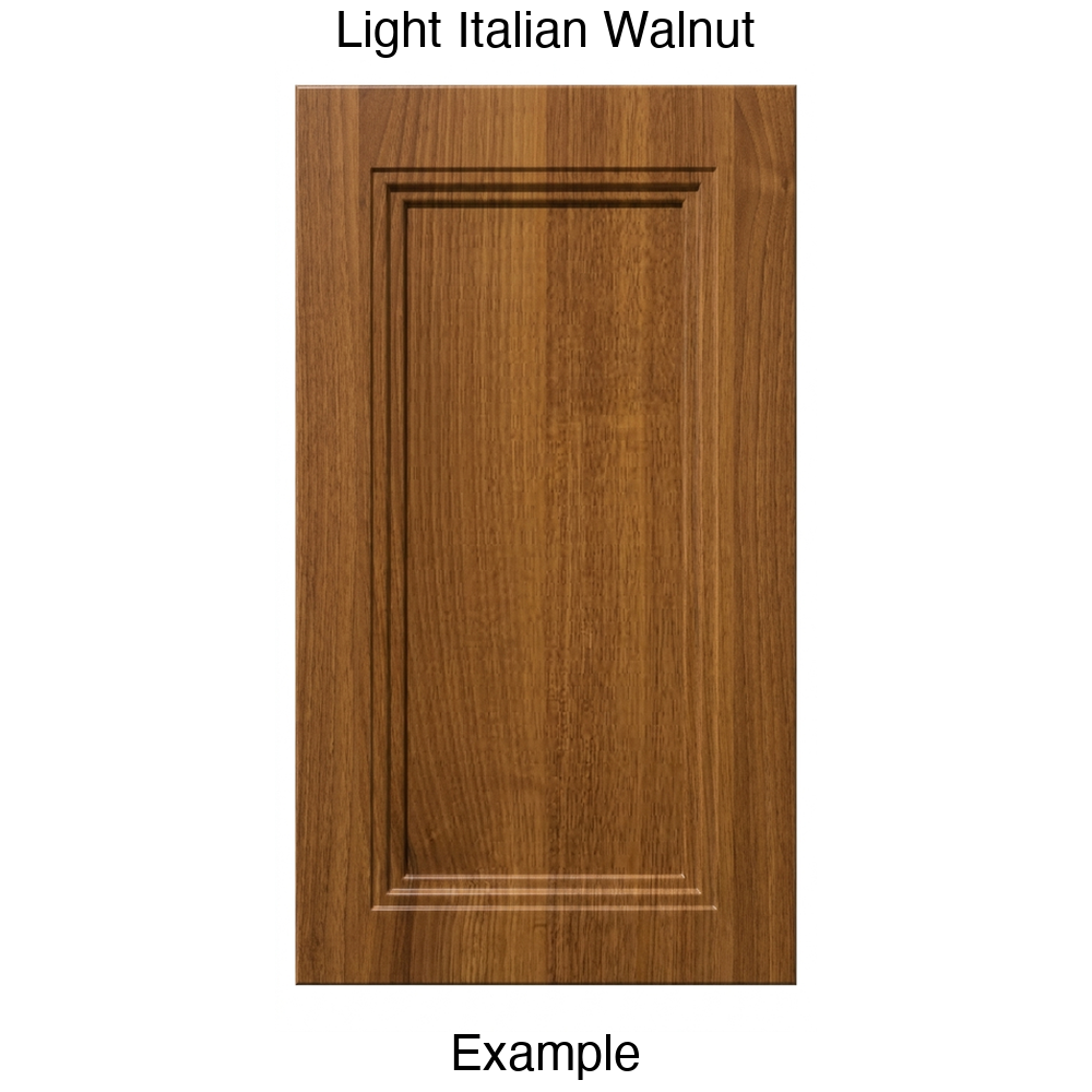 DR133 Recessed Panel Thermofoil Cabinet Door (Victoria Style) in Light Italian Walnut