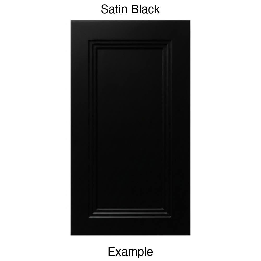 DR133 Recessed Panel Thermofoil Cabinet Door (Victoria Style) in Satin Black