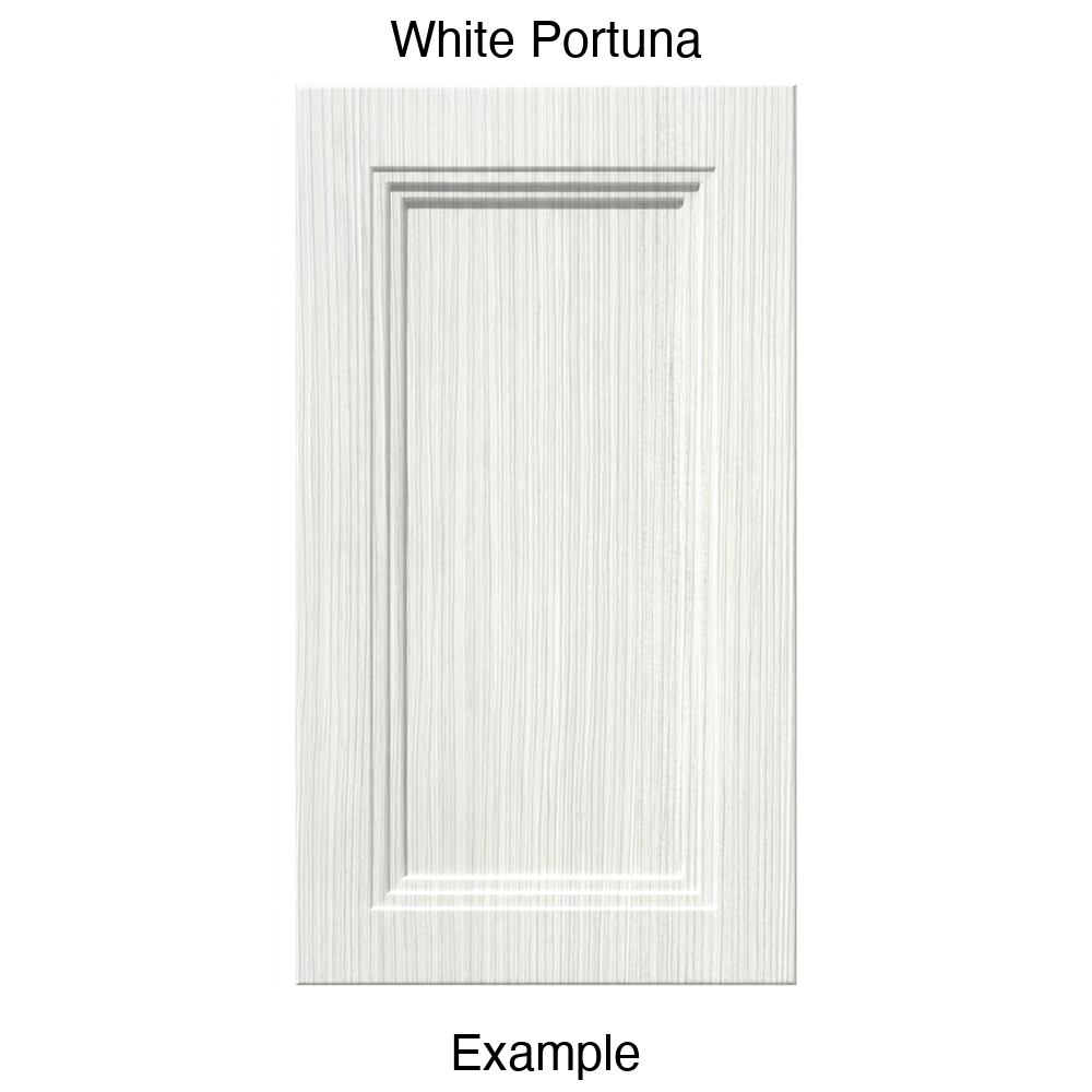 DR133 Recessed Panel Thermofoil Cabinet Door (Victoria Style) in White Portuna