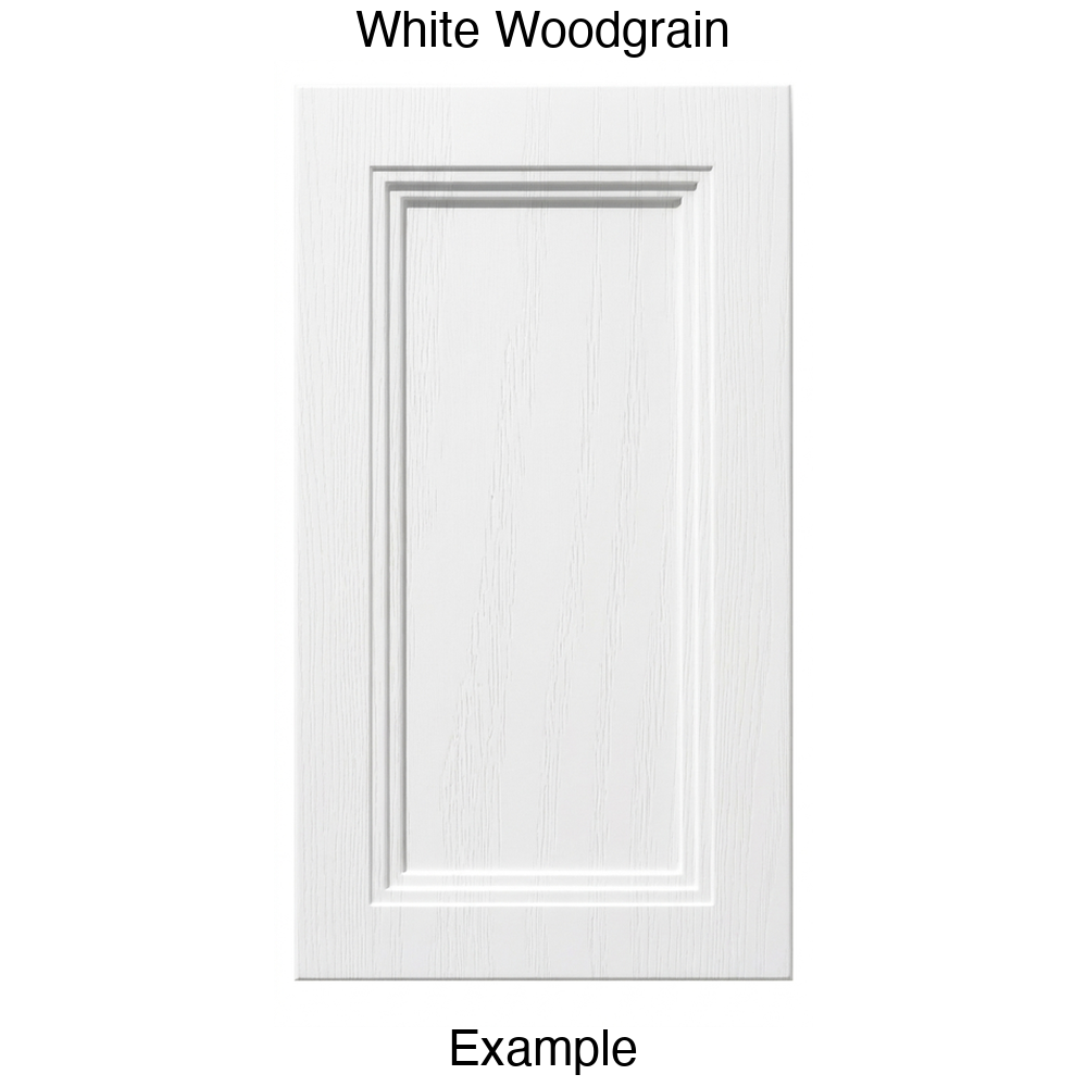 DR133 Recessed Panel Thermofoil Cabinet Door (Victoria Style) in White Woodgrain