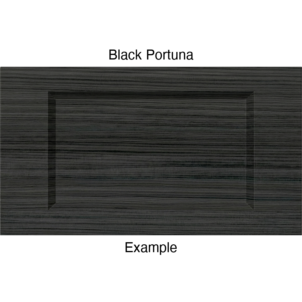 DR1 Thermofoil Drawer Front (Artesia Style), Routed, in Black Portuna