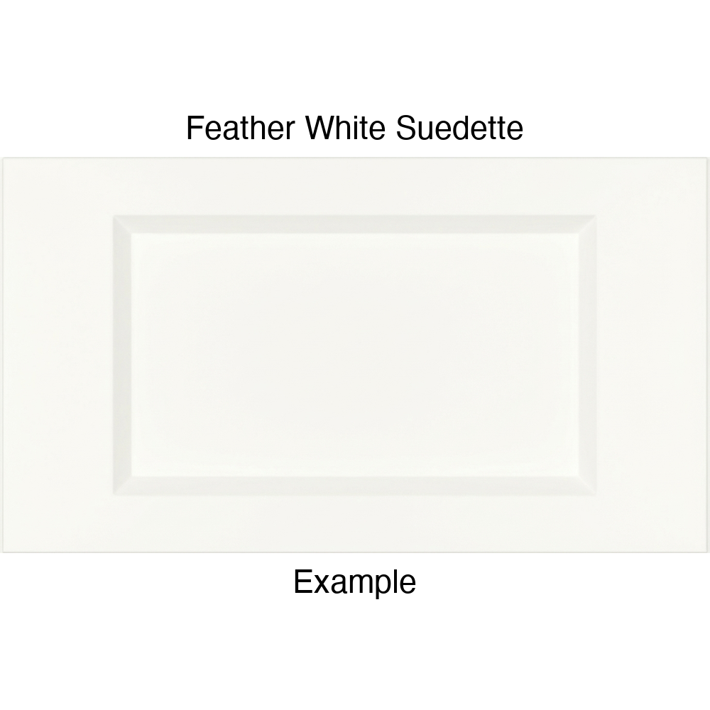 DR1 Thermofoil Drawer Front (Artesia Style), Routed, in Feather White Suedette