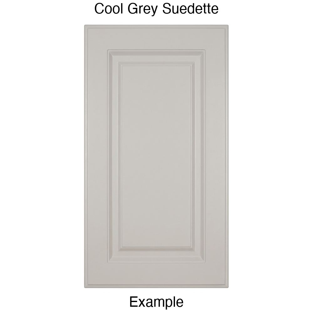 DR31 Raised Panel Thermofoil Cabinet Door in Cool Grey Suedette