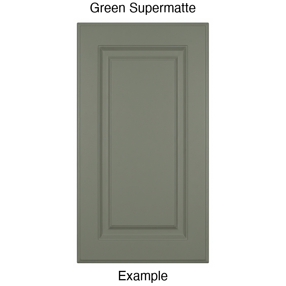 DR31 Raised Panel Thermofoil Cabinet Door in Green Supermatte
