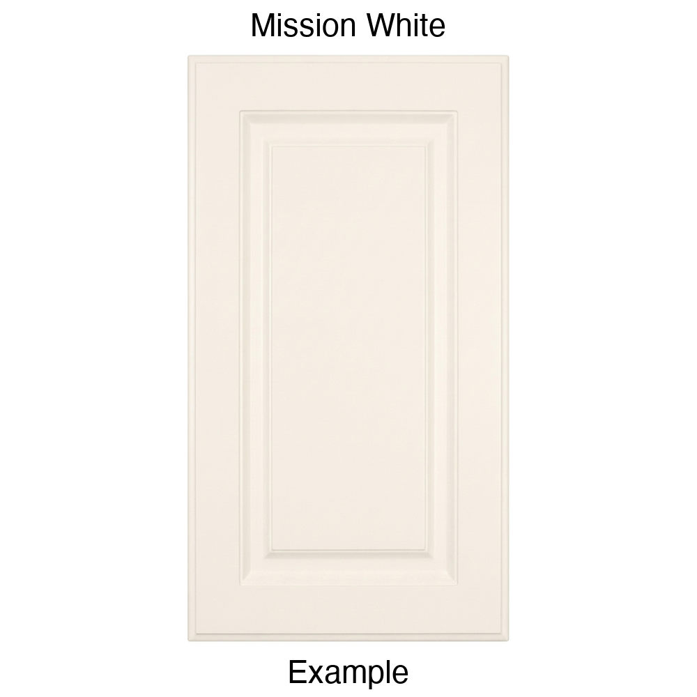 DR31 Raised Panel Thermofoil Cabinet Door in Mission White