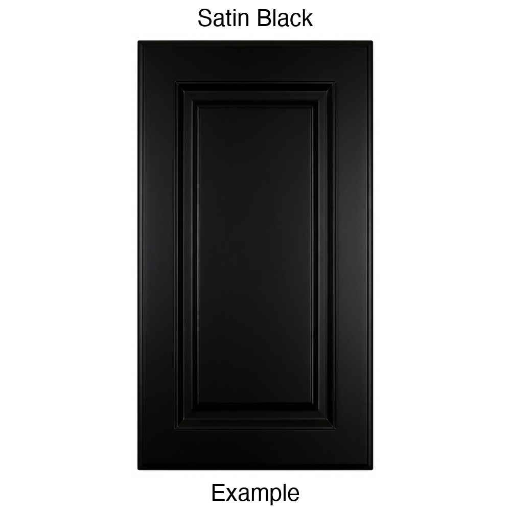 DR31 Raised Panel Thermofoil Cabinet Door in Satin Black