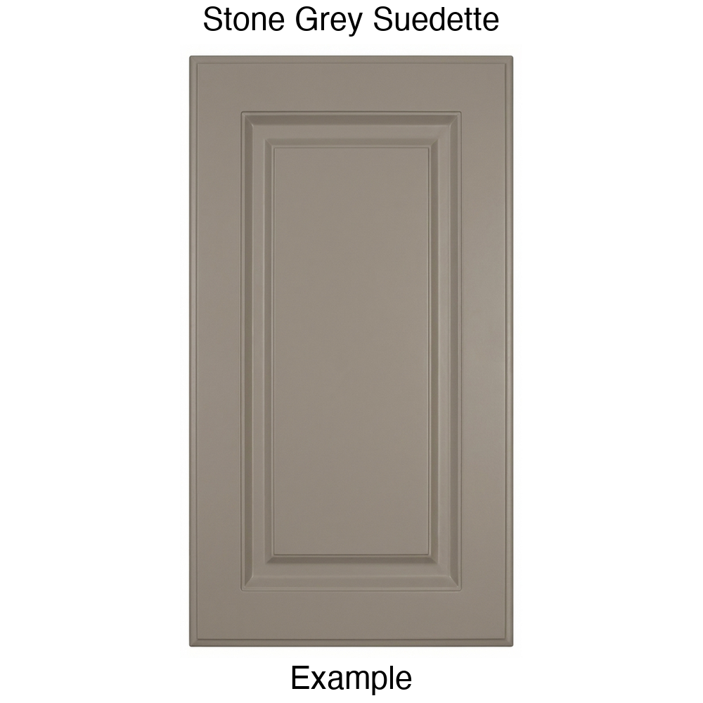 DR31 Raised Panel Thermofoil Cabinet Door in Stone Grey Suedette