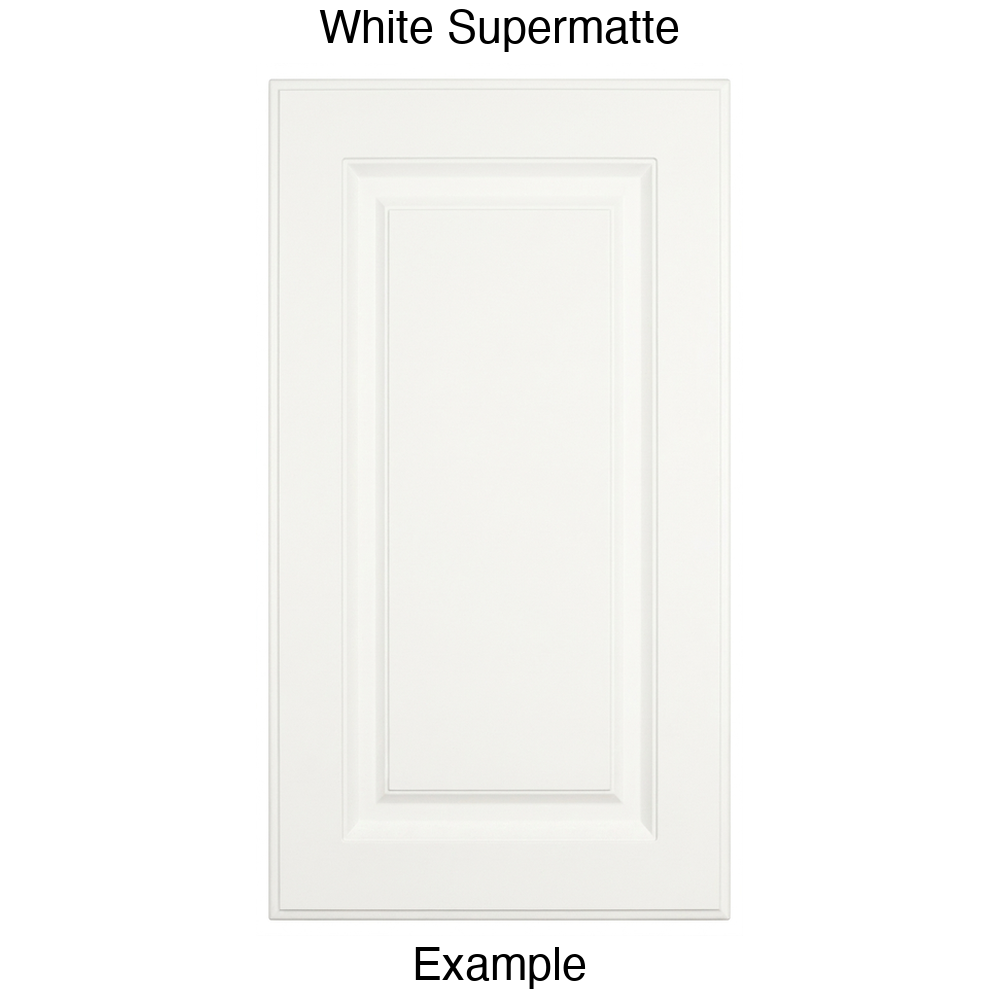 DR31 Raised Panel Thermofoil Cabinet Door in White Supermatte
