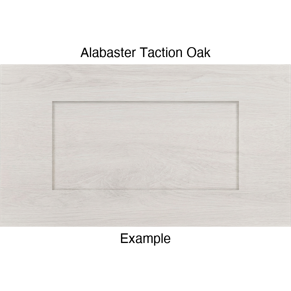 DRS131 Thermofoil Drawer Front (Shaker Style), Routed, in Alabaster Taction Oak