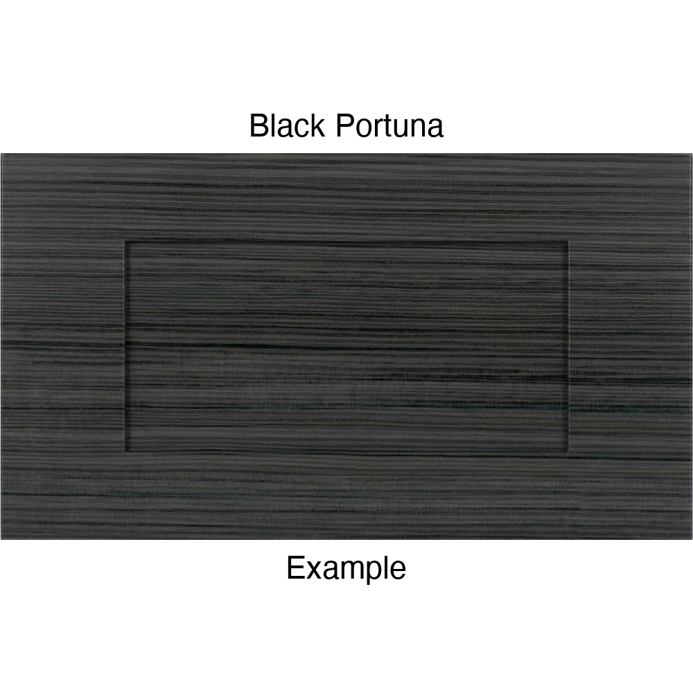 DRS131 Thermofoil Drawer Front (Shaker Style), Routed, in Black Portuna