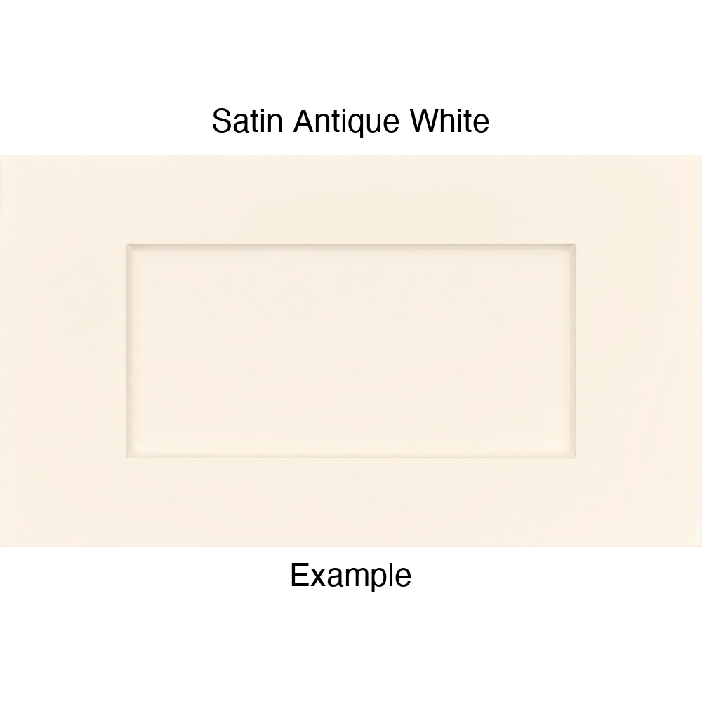 DRS131 Thermofoil Drawer Front (Shaker Style), Routed, in Satin Antique White