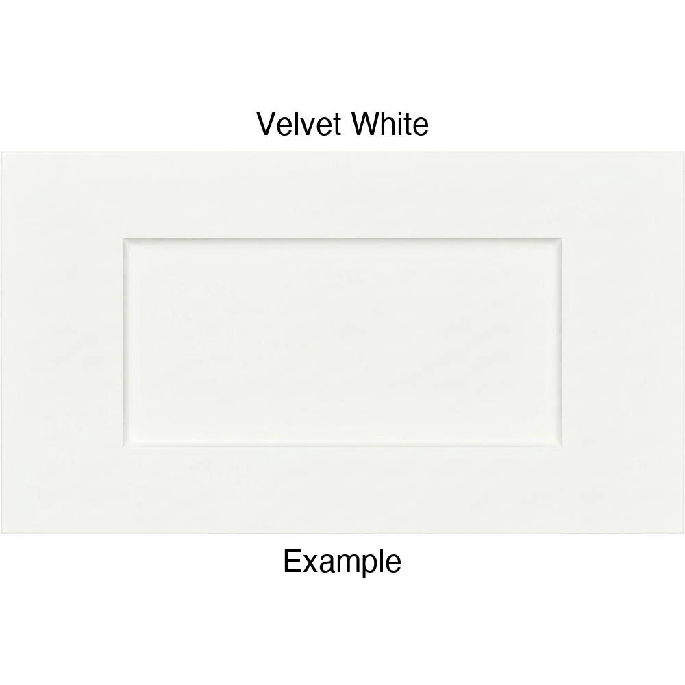 DRS131 Thermofoil Drawer Front (Shaker Style), Routed, in Velvet White