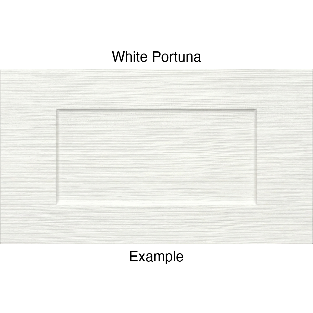 DRS131 Thermofoil Drawer Front (Shaker Style), Routed, in White Portuna