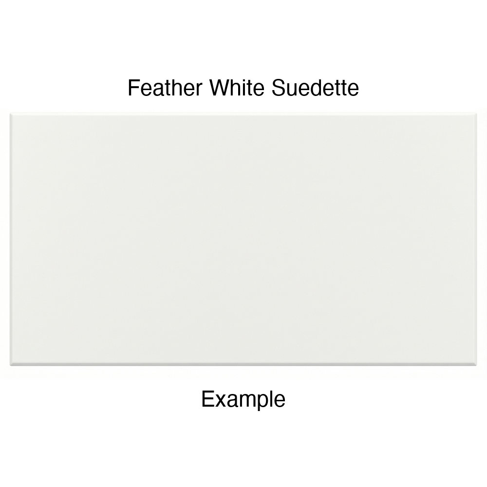 DSS218 Thermofoil Drawer Front (Shallow Shaker Style), Solid, in Feather White Suedette