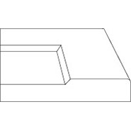 Profile of cabinet door with cutaway showing shaker door with interior beveled edge 