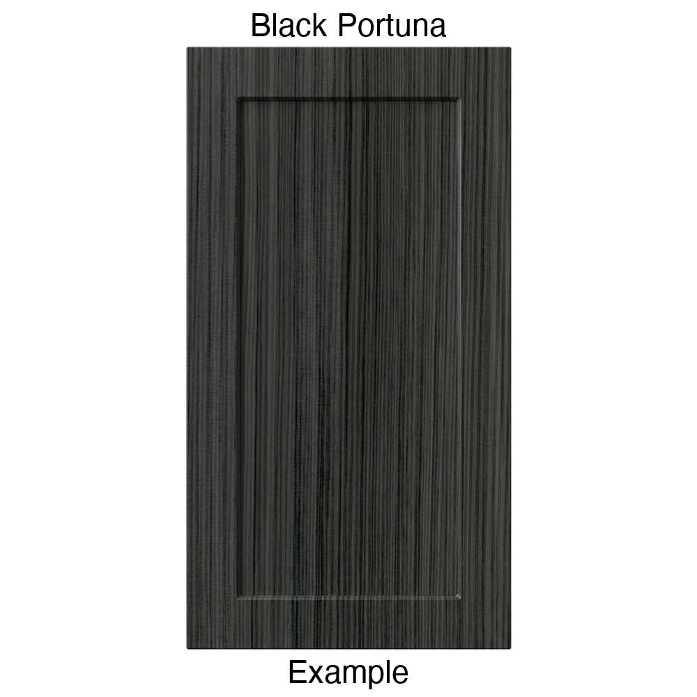 DT223 Recessed Panel Thermofoil Cabinet Door (Shallow Artesia Style) in Black Portuna