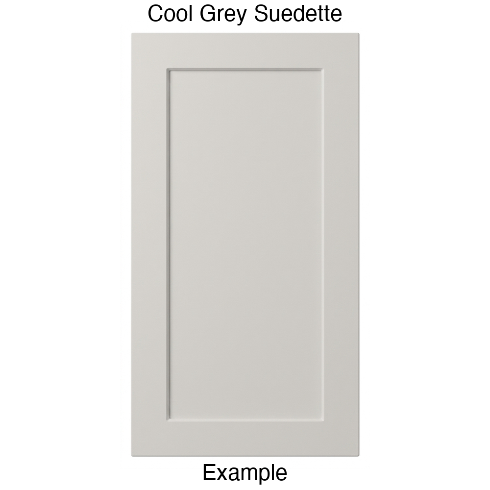 DT223 Recessed Panel Thermofoil Cabinet Door (Shallow Artesia Style) in Cool Grey Suedette