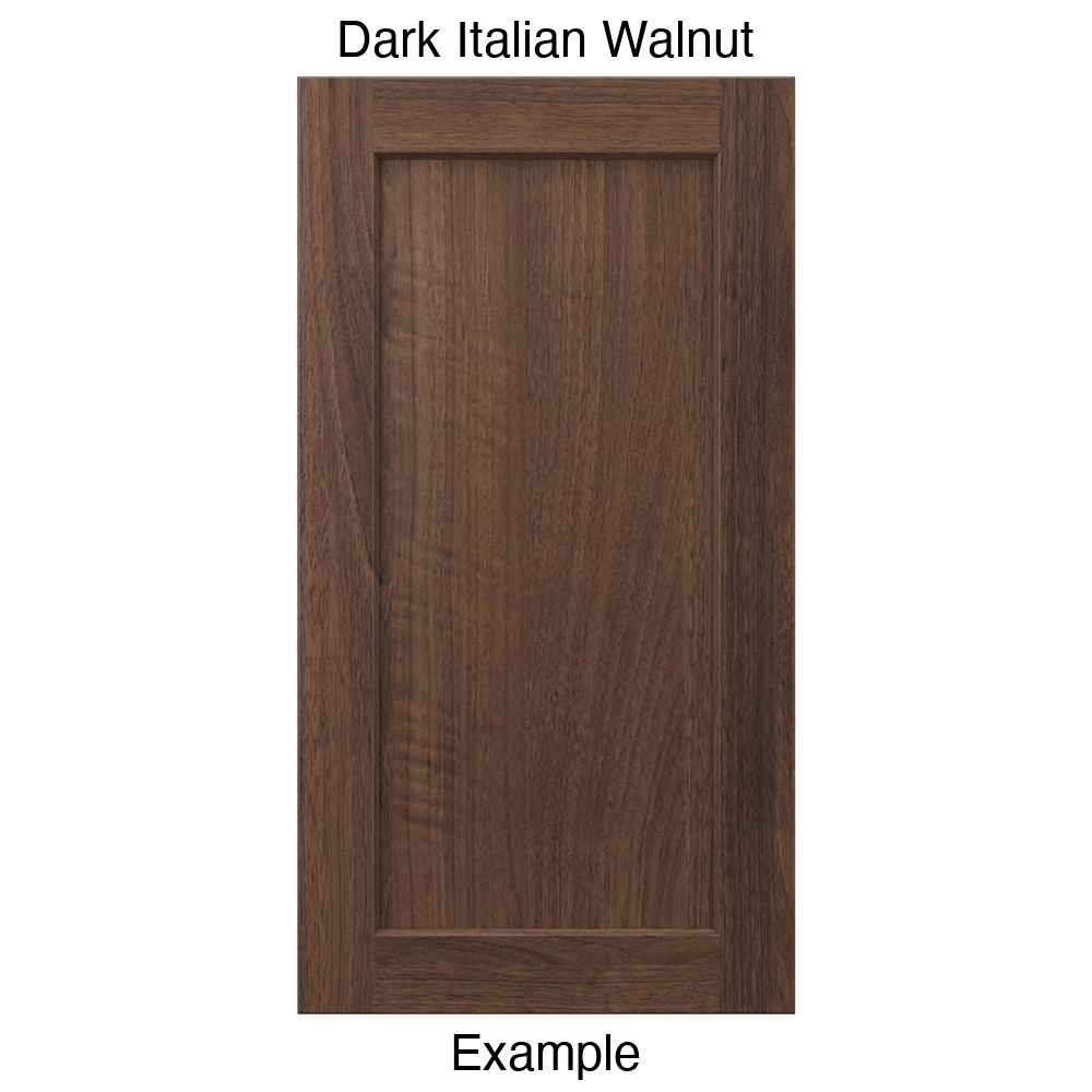 DT223 Recessed Panel Thermofoil Cabinet Door (Shallow Artesia Style) in Dark Italian Walnut