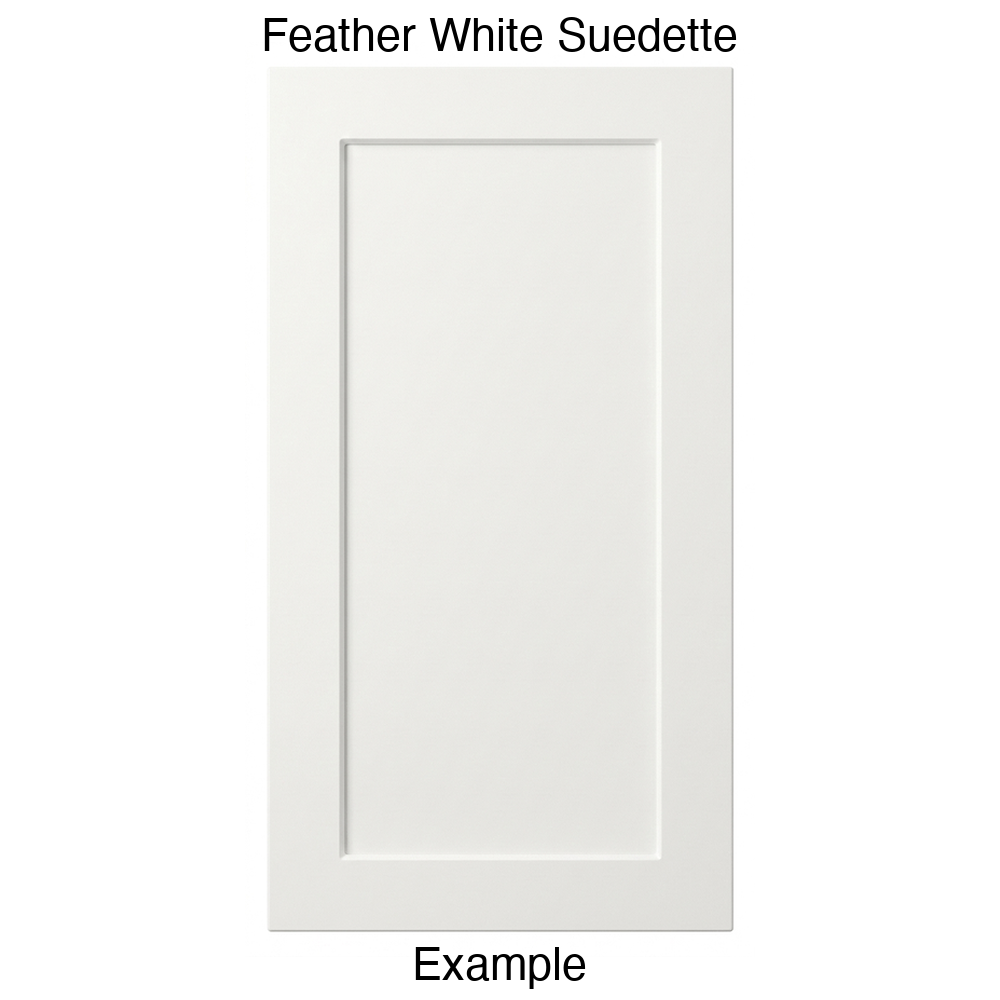 DT223 Recessed Panel Thermofoil Cabinet Door (Shallow Artesia Style) in Feather White Suedette