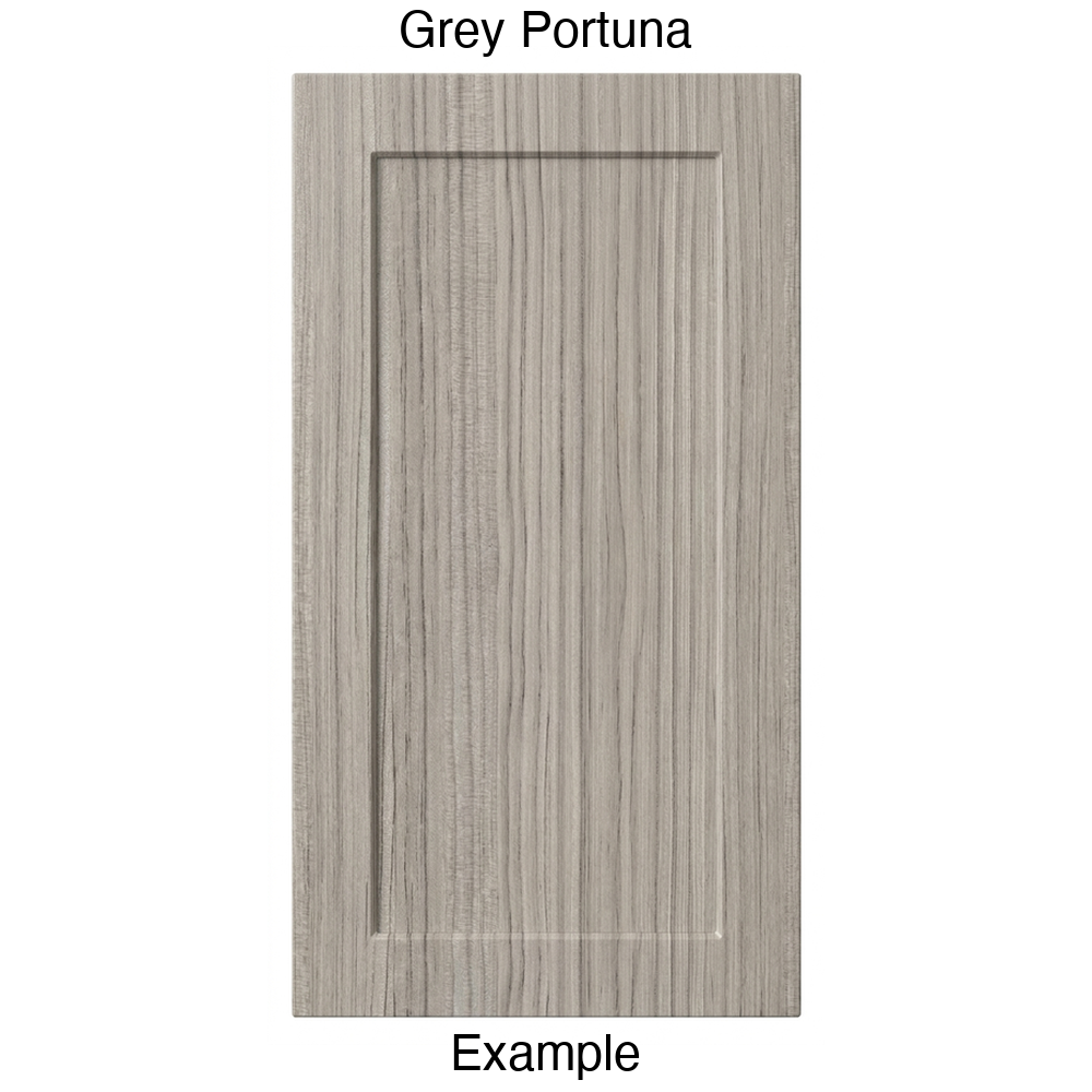 DT223 Recessed Panel Thermofoil Cabinet Door (Shallow Artesia Style) in Grey Portuna
