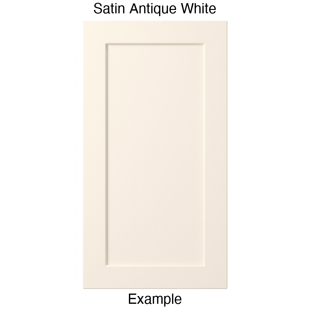 DT223 Recessed Panel Thermofoil Cabinet Door (Shallow Artesia Style) in Satin Antique White