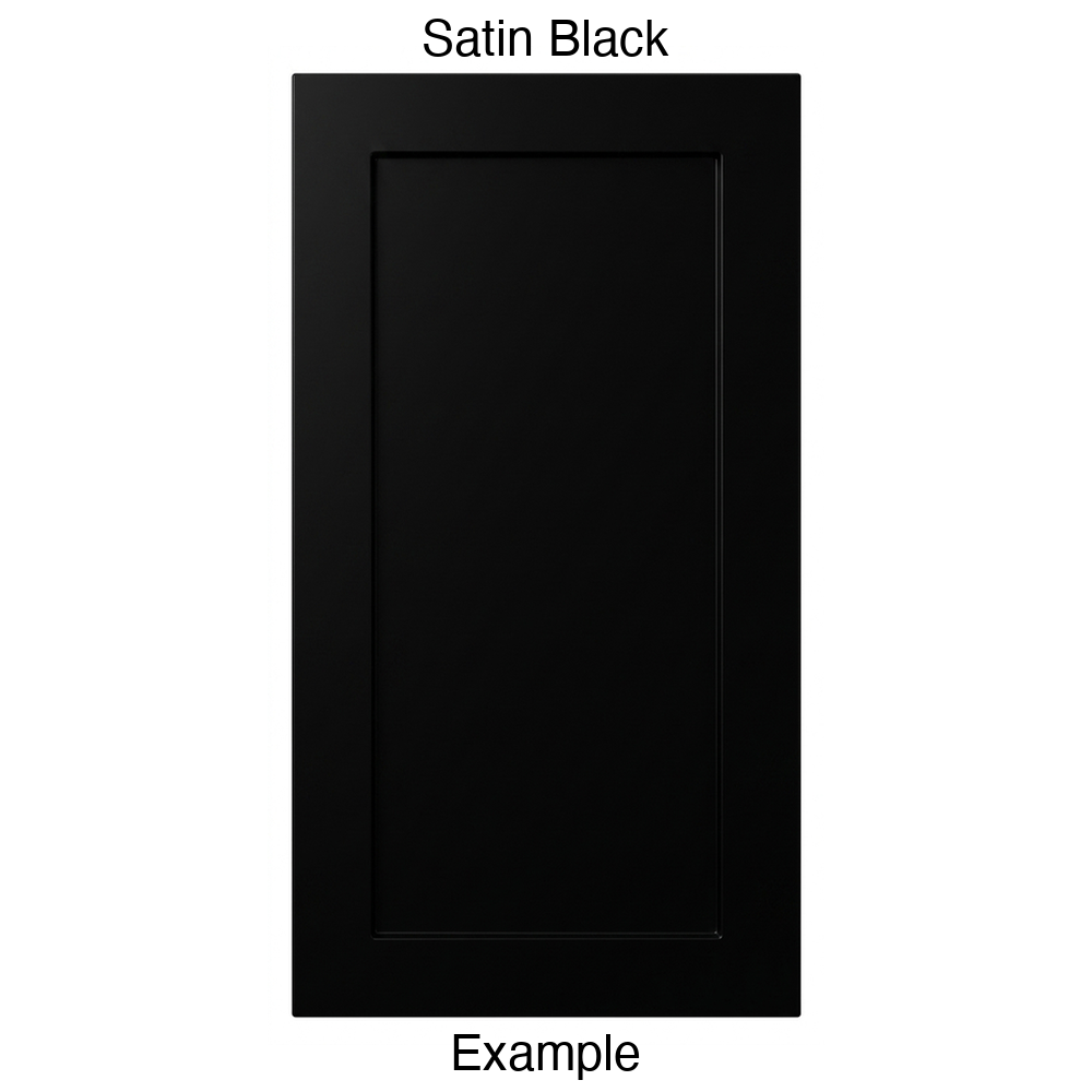 DT223 Recessed Panel Thermofoil Cabinet Door (Shallow Artesia Style) in Satin Black