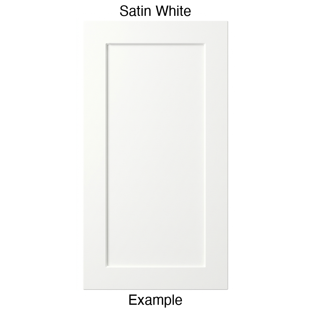 DT223 Recessed Panel Thermofoil Cabinet Door (Shallow Artesia Style) in Satin White