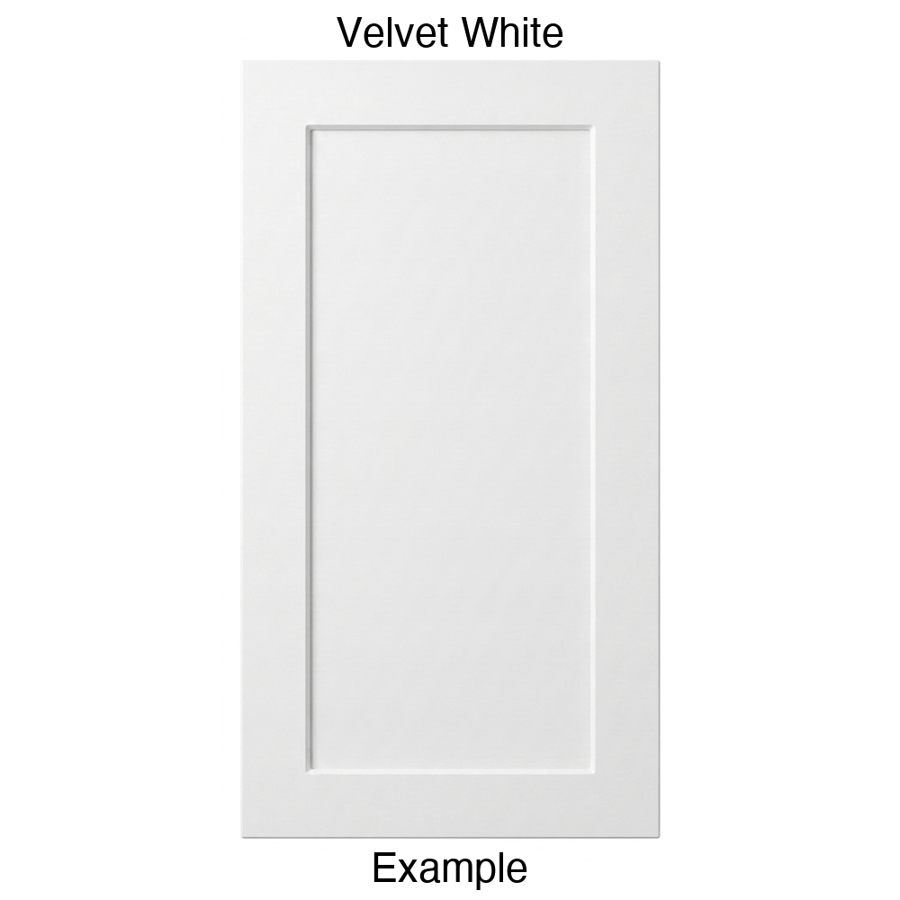 DT223 Recessed Panel Thermofoil Cabinet Door (Shallow Artesia Style) in Velvet White