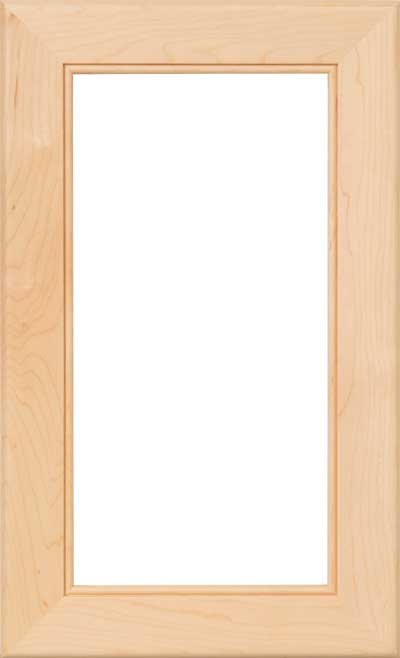 The Estrella glass cabinet door with beaded inner edge detail