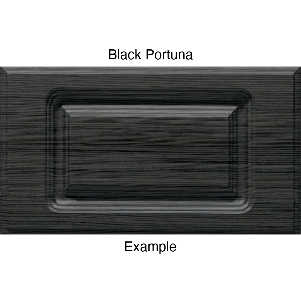 FC714 Thermofoil Drawer Front, Routed, in Black Portuna