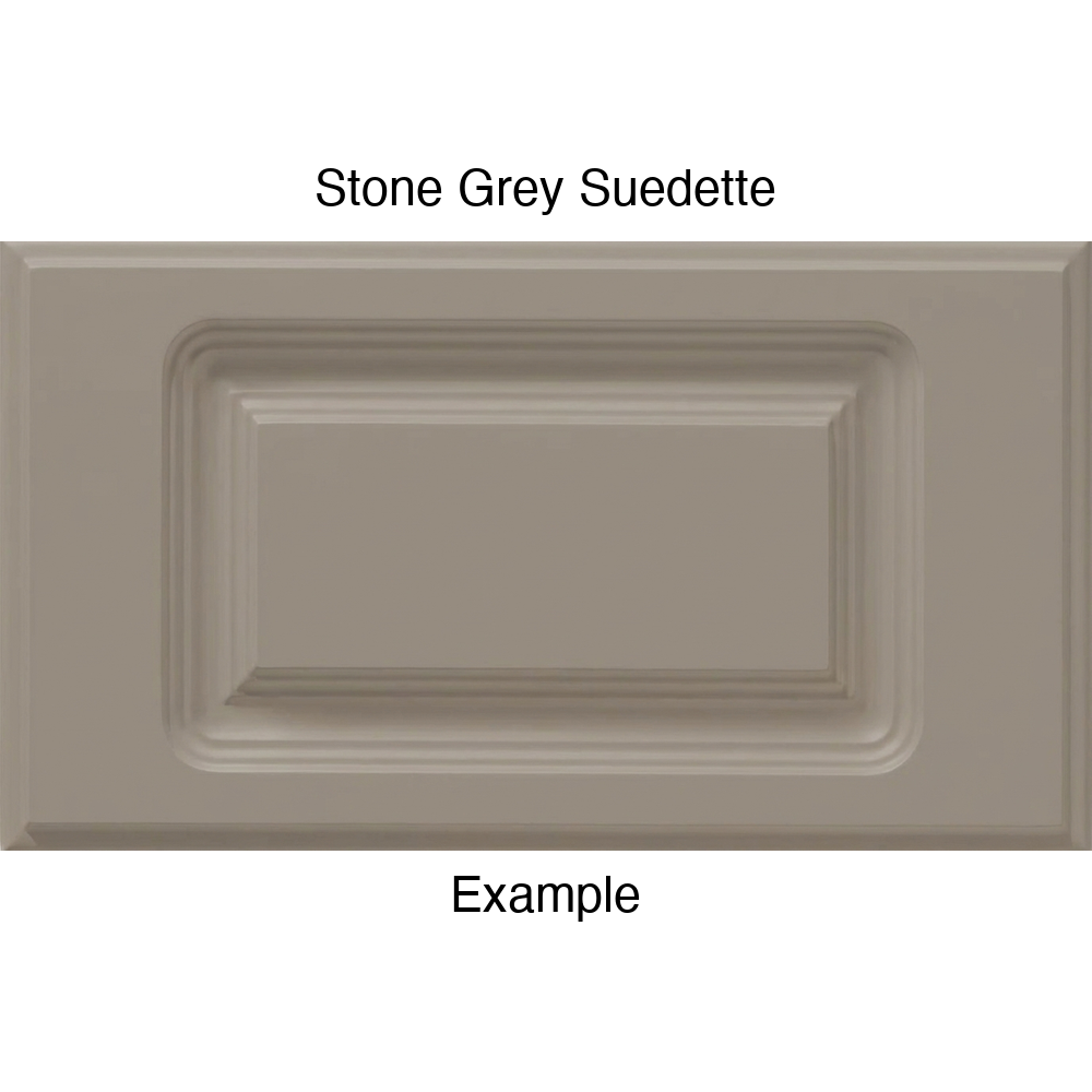 FC714 Thermofoil Drawer Front, Routed, in Stone Grey Suedette