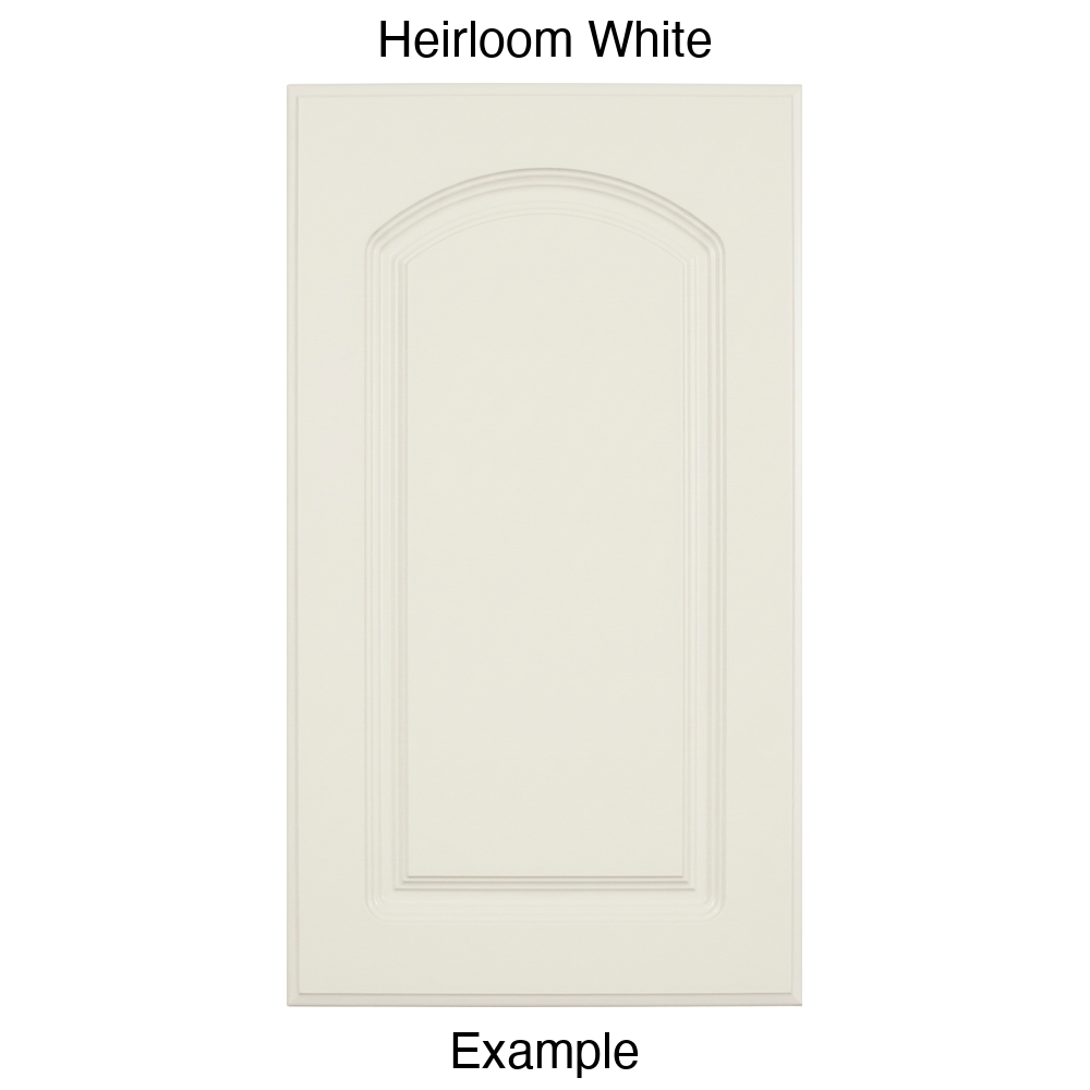 FC716 Arched Raised Panel Thermofoil Cabinet Door in Heirloom White