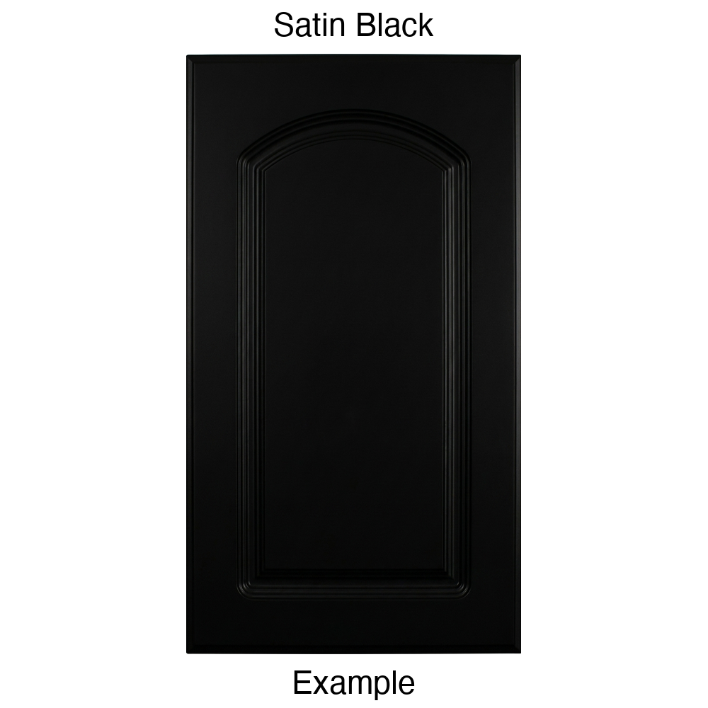 FC716 Arched Raised Panel Thermofoil Cabinet Door in Satin Black