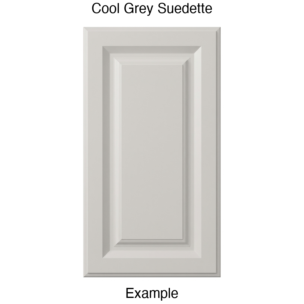FR556 Raised Panel Thermofoil Cabinet Door in Cool Grey Suedette