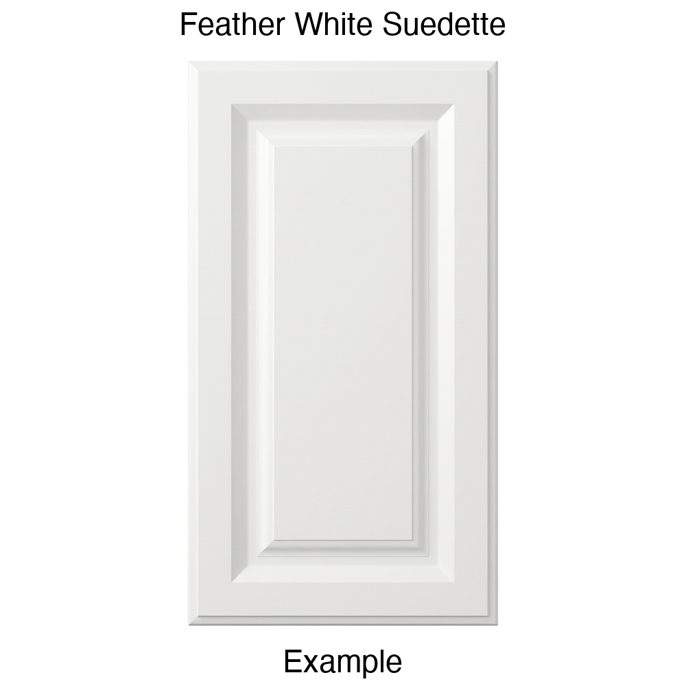 FR556 Raised Panel Thermofoil Cabinet Door in Feather White Suedette