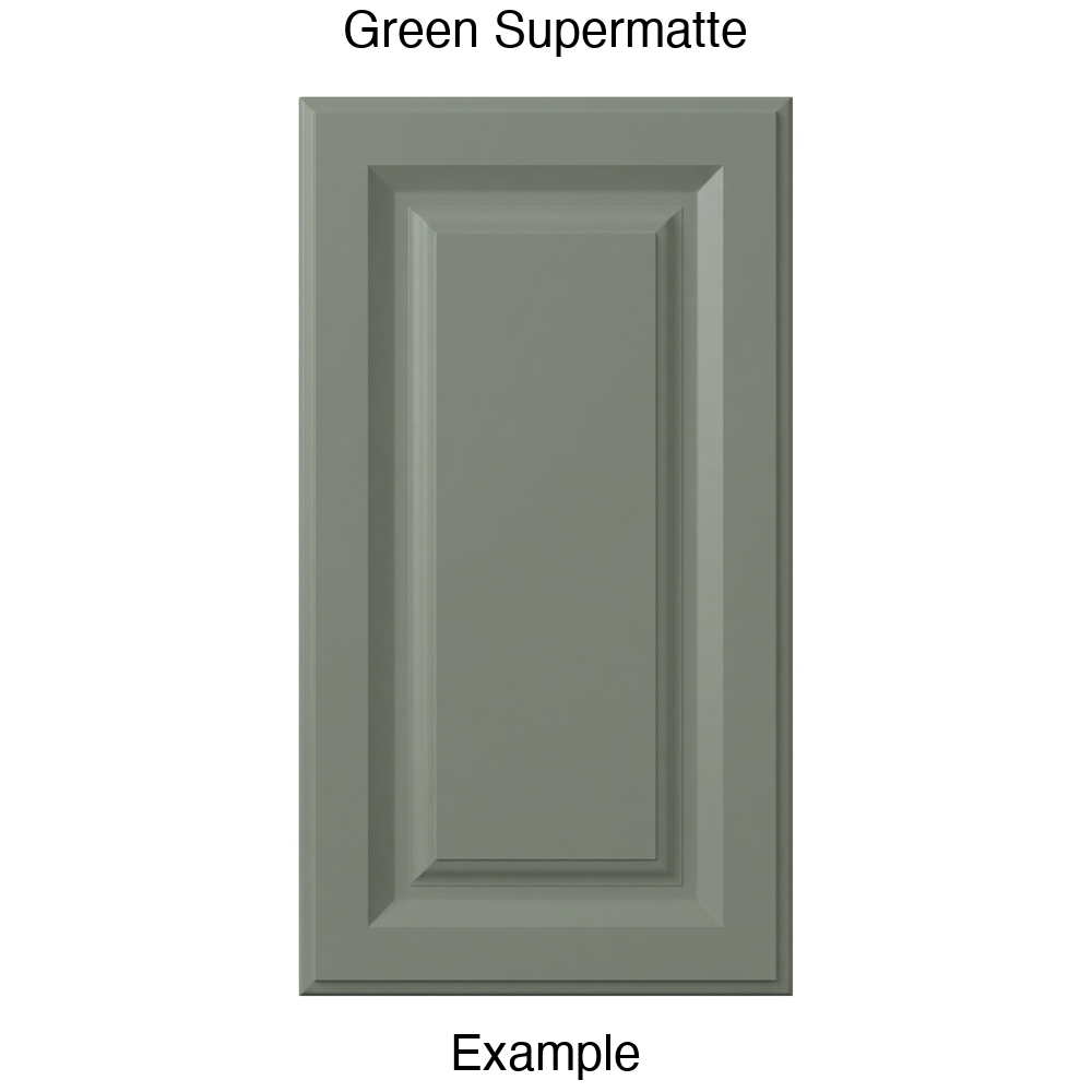 FR556 Raised Panel Thermofoil Cabinet Door in Green Supermatte
