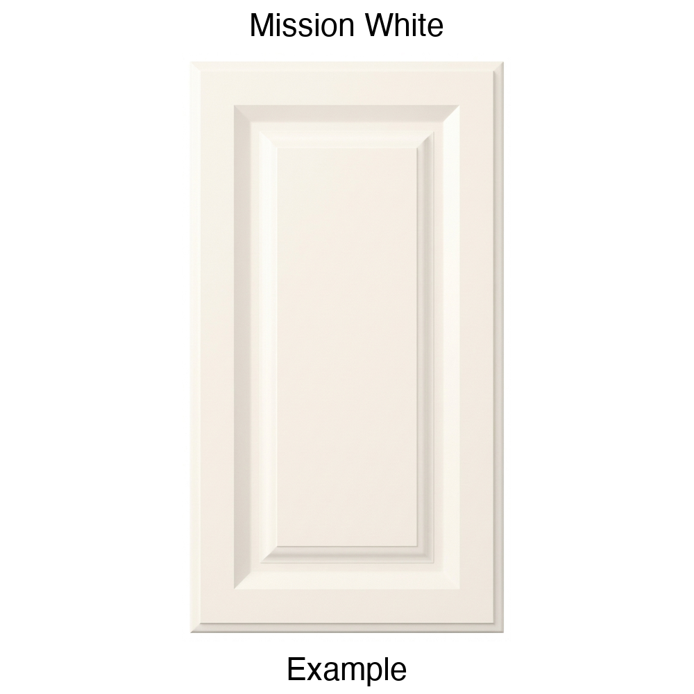 FR556 Raised Panel Thermofoil Cabinet Door in Mission White