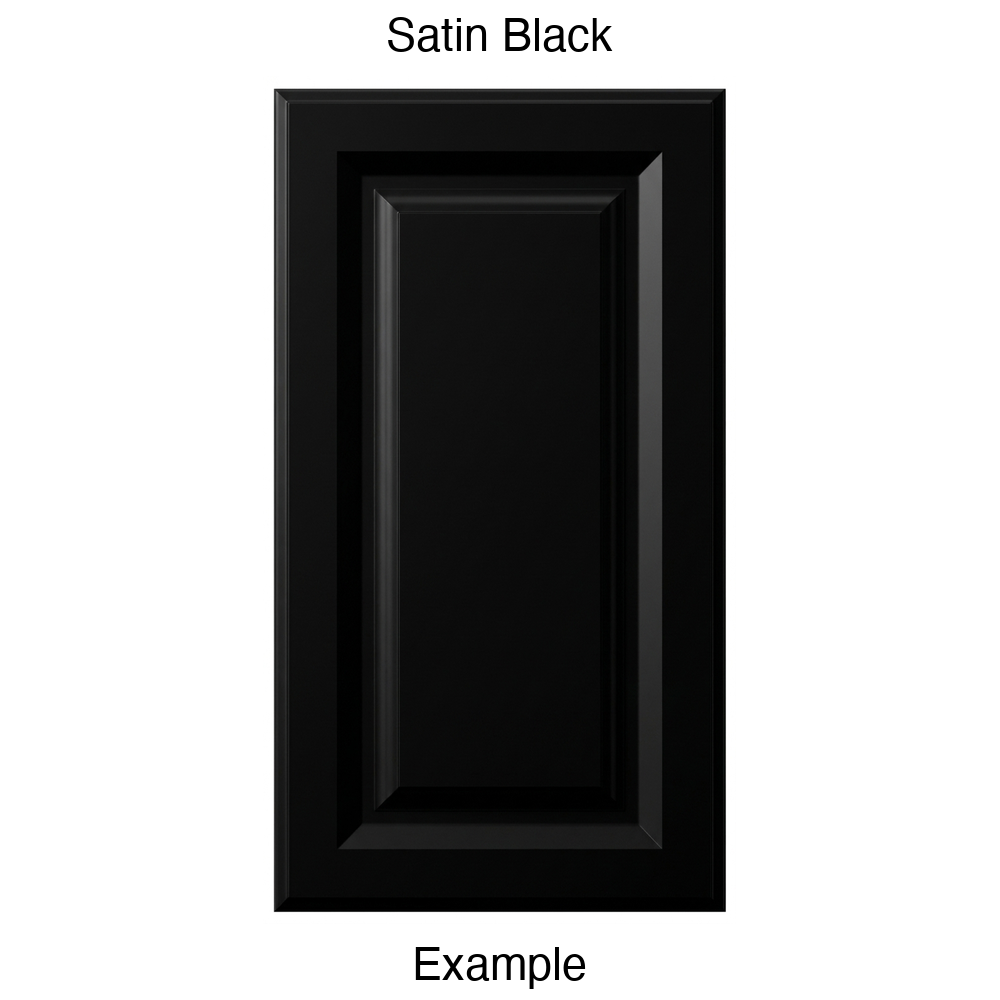 FR556 Raised Panel Thermofoil Cabinet Door in Satin Black