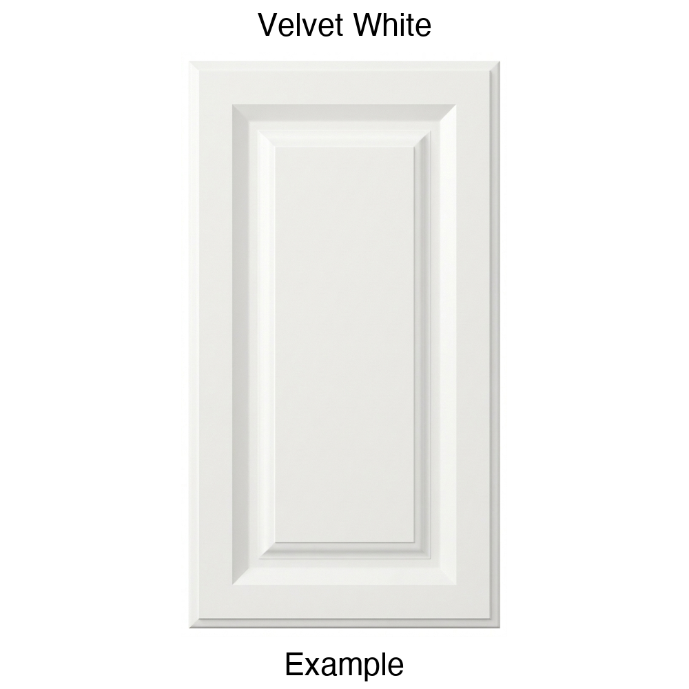 FR556 Raised Panel Thermofoil Cabinet Door in Velvet White