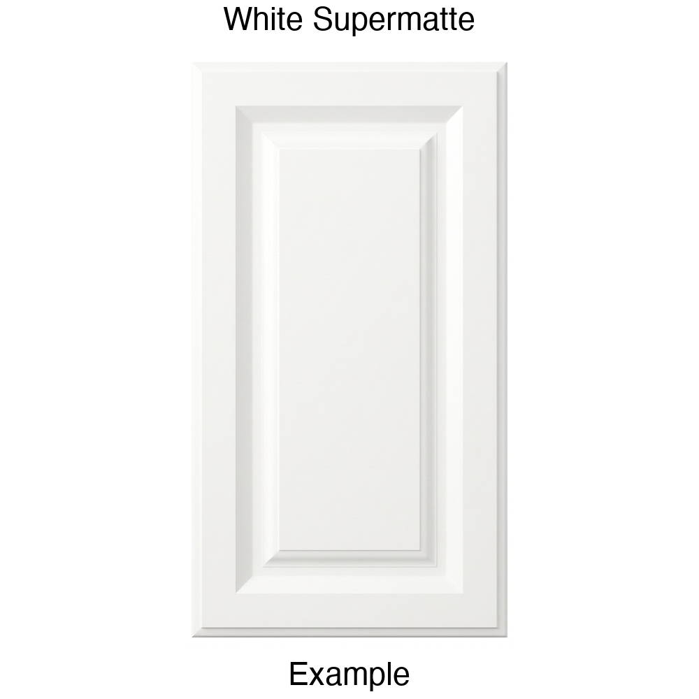 FR556 Raised Panel Thermofoil Cabinet Door in White Supermatte