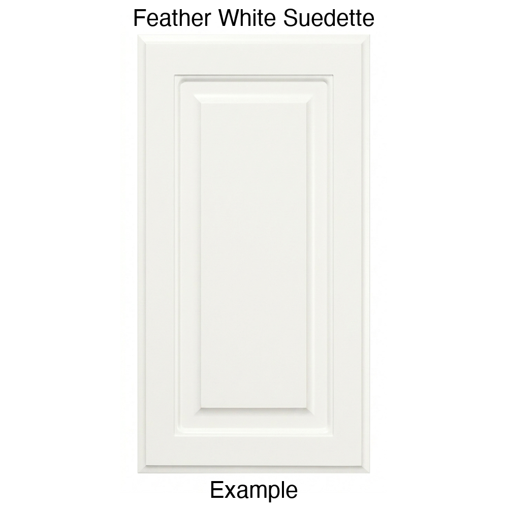 FS742 Raised Panel Thermofoil Cabinet Door in Feather White Suedette