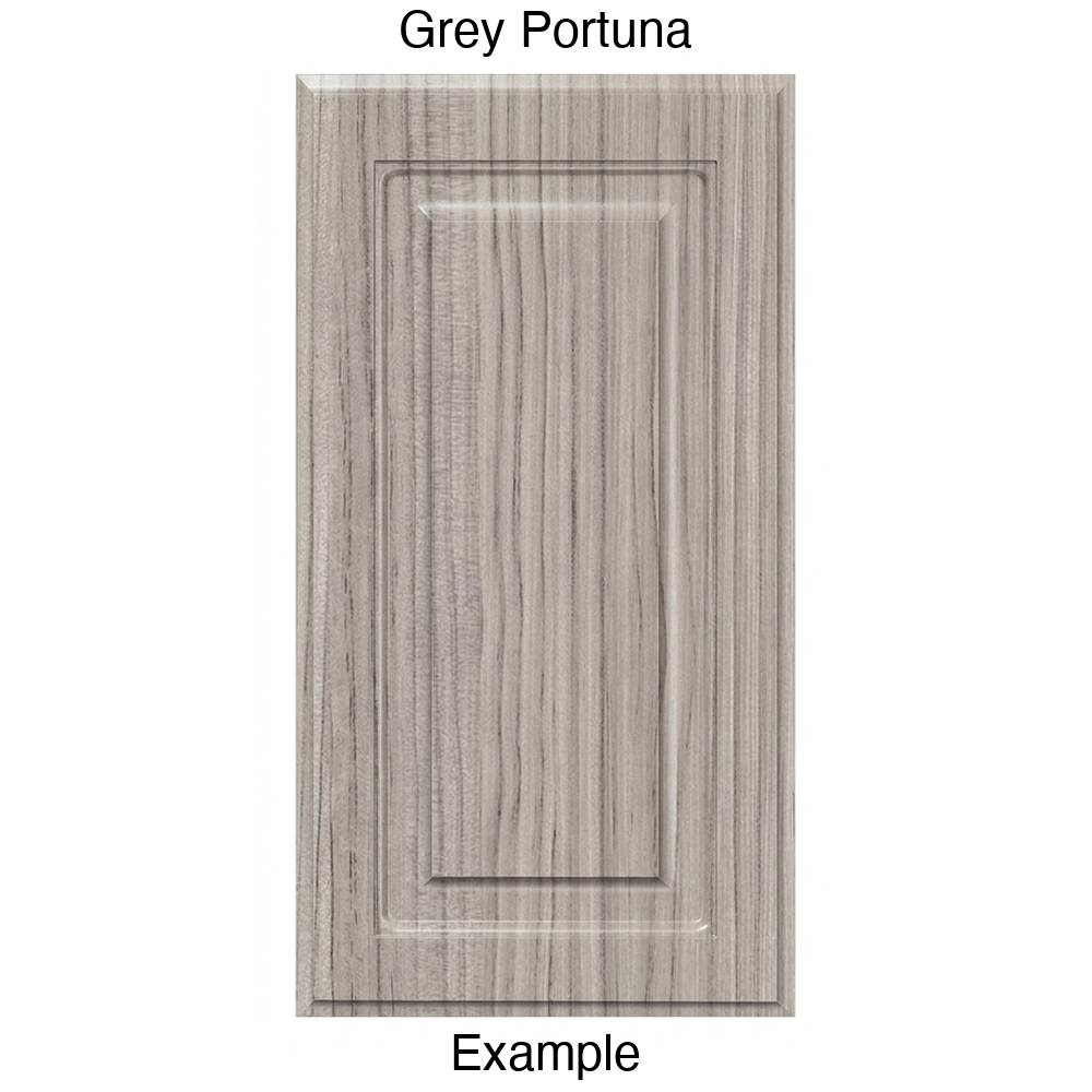 FS742 Raised Panel Thermofoil Cabinet Door in Grey Portuna