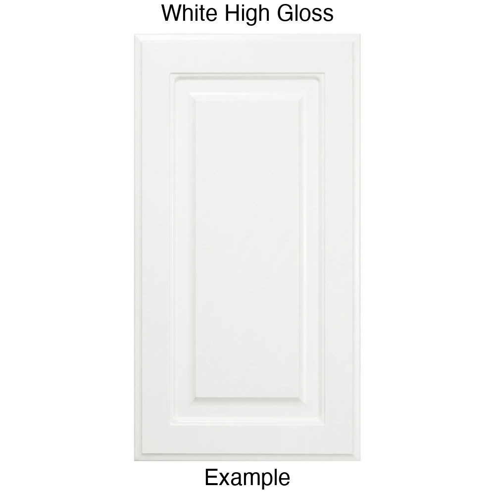 FS742 Raised Panel Thermofoil Cabinet Door in White High Gloss