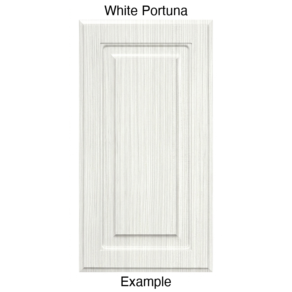 FS742 Raised Panel Thermofoil Cabinet Door in White Portuna