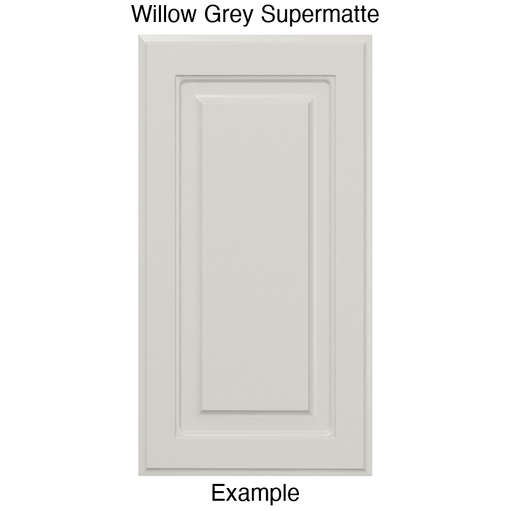FS742 Raised Panel Thermofoil Cabinet Door in Willow Grey Supermatte