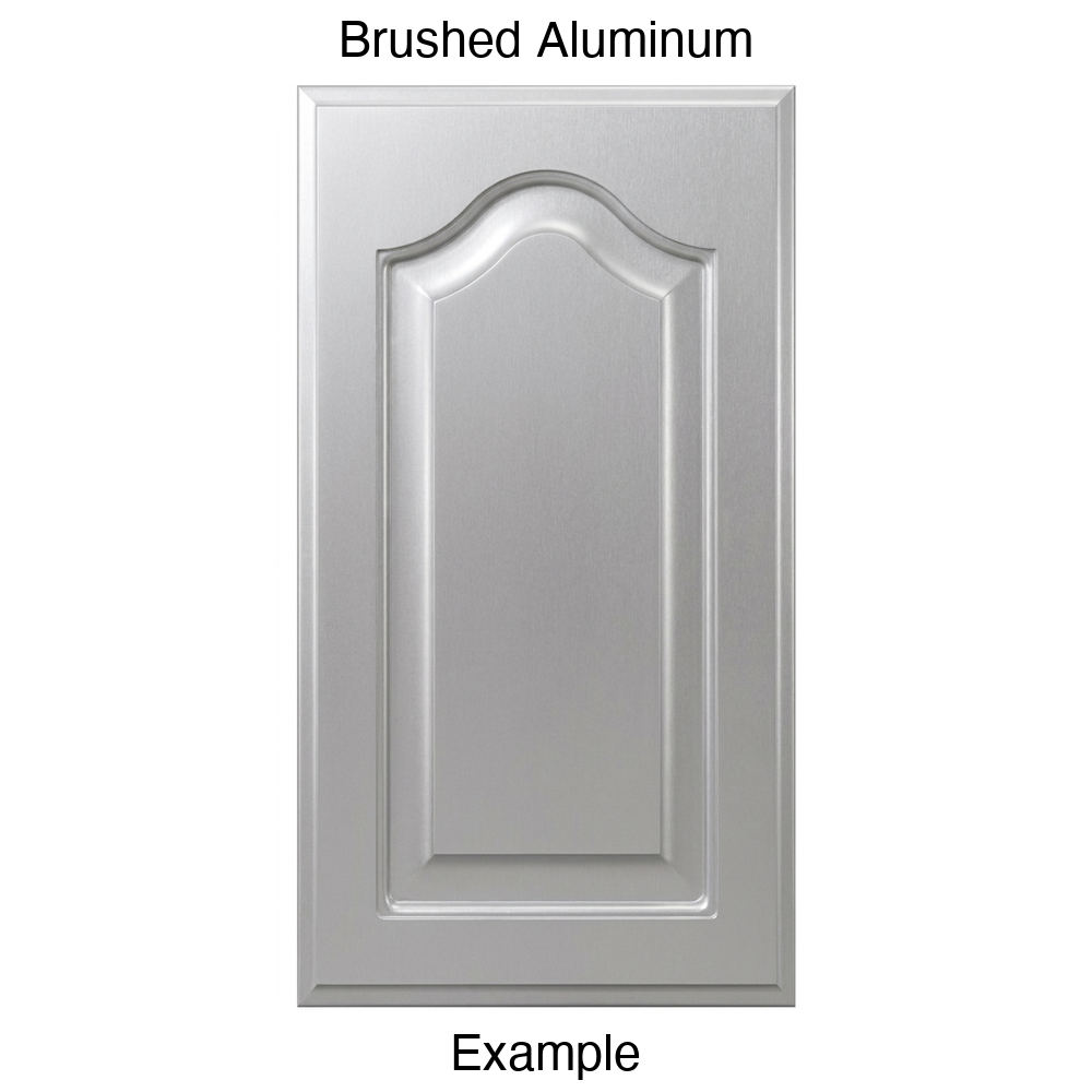 FS744 Cathedral Raised Panel Thermofoil Cabinet Door in Brushed Aluminum