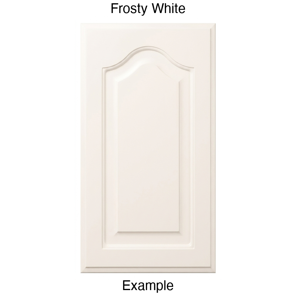 FS744 Cathedral Raised Panel Thermofoil Cabinet Door in Frosty White