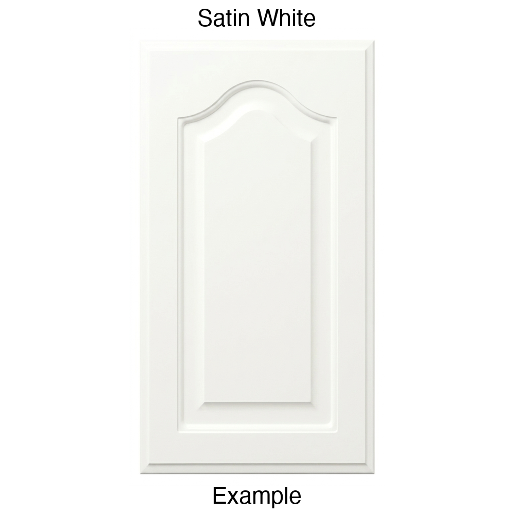 FS744 Cathedral Raised Panel Thermofoil Cabinet Door in Satin White